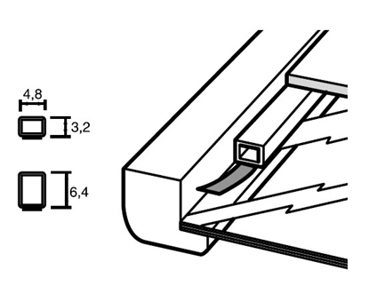 Afbeelding van Verdiepingsprofiel 3,2 mm, helder 20 stroken van 152cm art.nr. 10015