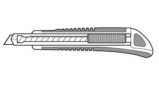 Afbeelding van Afbreekmes, universeel met rubberen greep en metalen binnenwerk art.nr. 174000