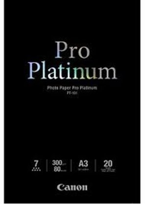 Afbeelding van Canon PT-101 Pro Platinum Photo Paper High Gloss A3 20 vel 300gr. art.nr. 2429767