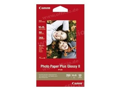 Afbeelding van Canon Photo Paper Plus II PP-201 Glossy 50 vel 10x15cm 260 gr 2311B003 art.nr. 26688