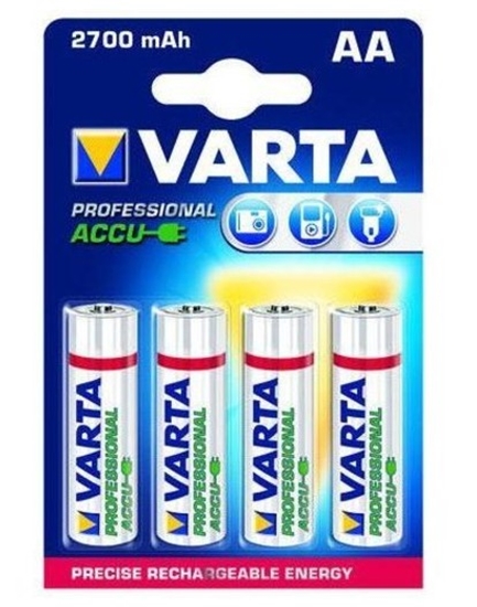 Afbeelding van Varta Professional accu 1.2 V 2700 mAh NIHM AA 4 stuks verpakking art.nr. 87544