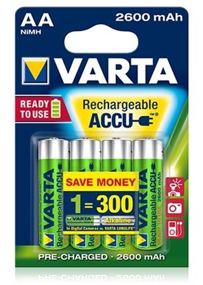 Afbeelding van Varta Professional accu 1.2 V 2600 mAh NIMH AA 4 stuks verpakking art.nr. 84930