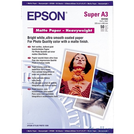 Afbeelding van Epson Matte Paper Heavyweight 167gr. A3+ (330x483mm) 50 vel  C13S041264 art.nr. 410428910