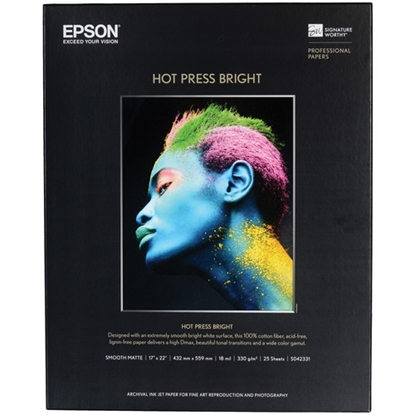 Afbeelding van NML Epson Hot Press Bright 330 gr A2 25 vel art.nr. 47351