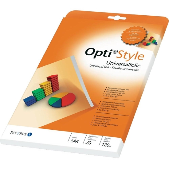 Afbeelding van Papyrus Opti Style Transparant film A4 inkjet 20 vel art.nr. 18339