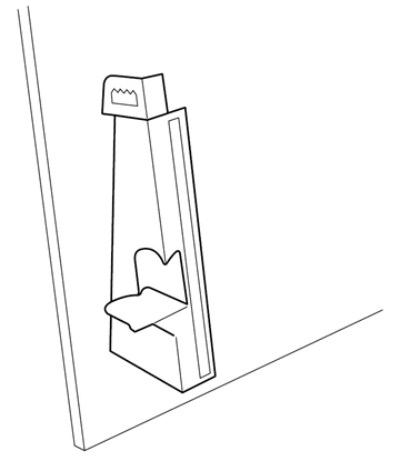 Kartonnen staander met zelfklevende strip 18 cm hoog